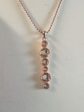 Touchtone Rose Gold Crystal Drop Pendant Necklace By Swarovski